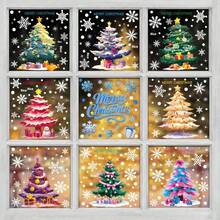 New Christmas Decorations Christmas Tree Static Stickers For Mall Window Display, Snowman, Snowflake Glass Stickers, Multiple Styles And Patterns Available, Suitable For Christmas Home Decor Room Decor Wall Decor Wall Stickers Wall Sticker Christmas Decorations Home