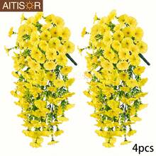 10/6/4/2pcs UV-Resistant Silk Bindweed Artificial Flowers, Large Red Bindweed With Eucalyptus Leaves Wall Hanging Greenery Decor, Suitable For Halloween, Autumn Decor, Christmas Decor, Home Decor, Room Decor, Garden Decor, Classroom Decor, Bedroom Decor, Wedding Decor, Bridal Shower, Party Decor, Baby Shower, Wedding, Patio Decor