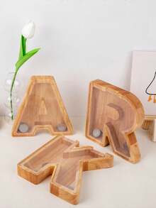 Piggy Bank For Wooden Large Letter Piggy Bank Alphabet Money Bank With Initial , Coin Bank Fun Gifts For Birthday, Christmas, Festival