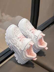 1 Đôi giày thể thao nhẹ thiết kế dễ thương cho trẻ em, giày thể thao đơn giản, thời trang, mềm mại, thoải mái, thiết kế, thích hợp để mang hàng ngày, đi học, tham gia sự kiện thể thao, hoạt động ngoài trời - Hồng - Xem 6