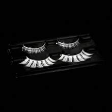 Halloween White False Lashes Extension Tools Japanese Anime Cosplay Natural Makeup Looking Masquerade Party Eye Lashes 01A - a - View 3