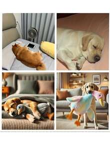 1 Set Soft Plush Duck Doll, White/Gray/Brown, Suitable For Cats And Dogs To Play, Helps Dogs Play And Expend Energy, Suitable For Medium And Small Pets (Large Pets May Bite And Therefore Not Recommended For Large Pets)