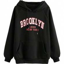 Women's Oversized Sweatshirts Graphic Vintage Hoodie Cute Los Angeles California Pullover Crewneck Fashion Outfits Queen Womens Oversized Hoodies Hoodies Workout Hoodies Novelty Hooded Sweatshirt With Pocket2025 - màu đen - Xem 1