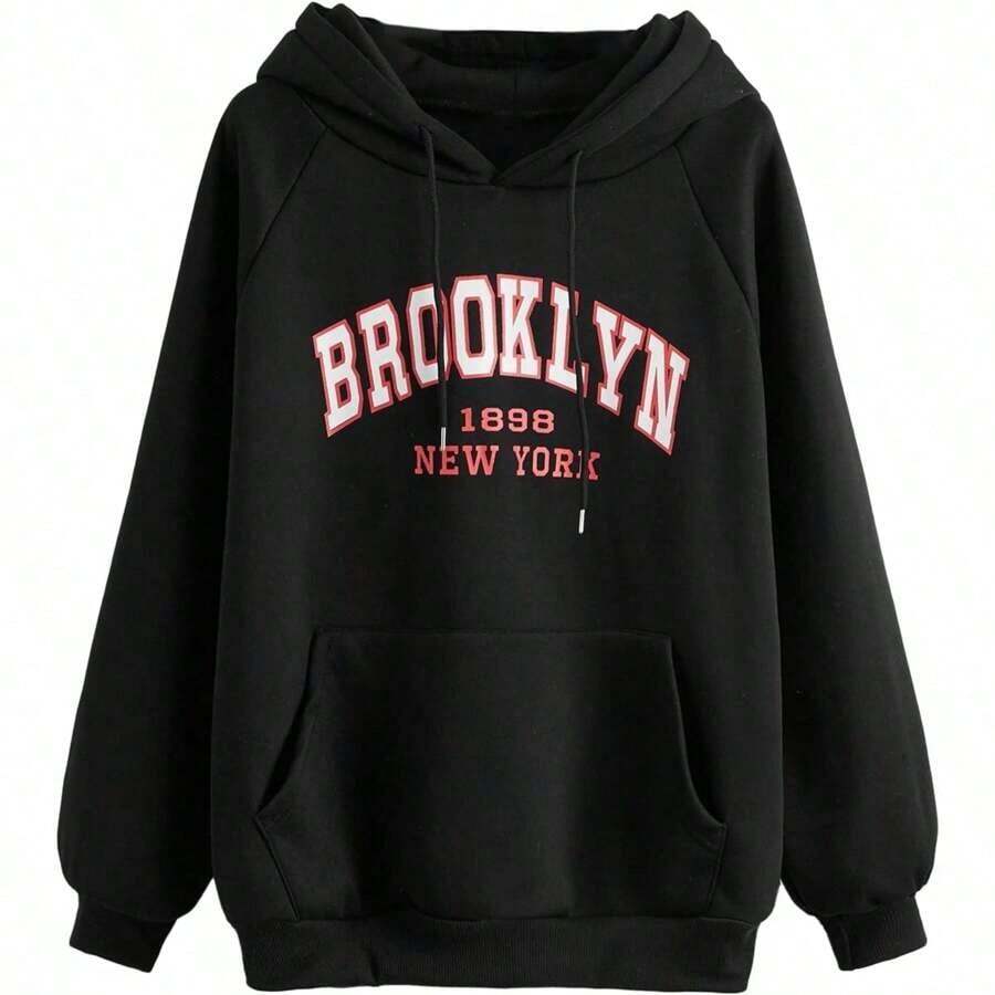 Women's Oversized Sweatshirts Graphic Vintage Hoodie Cute Los Angeles California Pullover Crewneck Fashion Outfits Queen Womens Oversized Hoodies Hoodies Workout Hoodies Novelty Hooded Sweatshirt With Pocket2025 - màu đen - Xem 1