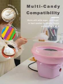 1 件壁挂式 400W 儿童棉花糖机，粉色复古糖果机，适合圣诞节礼物、家居、生日家庭聚会，包括棉花糖棒和随机颜色糖勺 - 查看 6