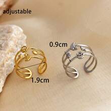 New 18K Stainless Steel Fashion Ring, The Opening Design Can Be Adjusted In Size - 15-dorado - View 6