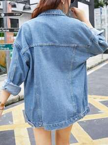 Women Denim Jackets & Coats - Blue - View 6