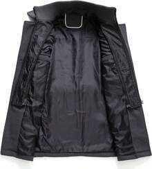 Men's Wool Blend Jacket Single Breasted Slim Fit Thick Winter Windproof Pea Coat With Removable Scarfhalloween - 69-cà phê - Xem 2