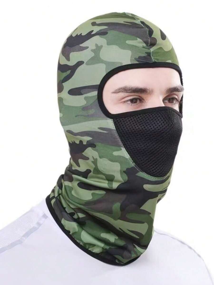 Balaclava UV Protection Fishing Cycling Mask Full Face Helmet Outdoor Sports - 黑色 - 查看 1