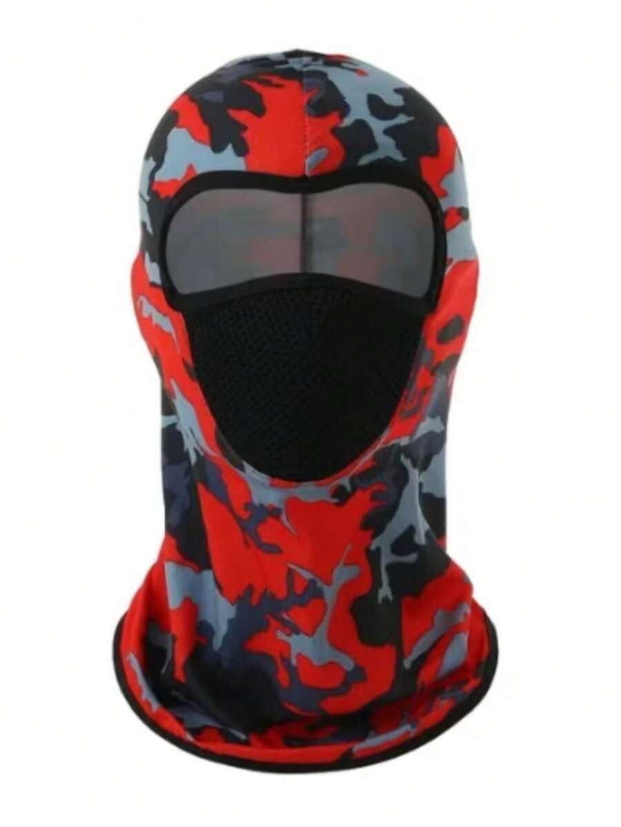 Balaclava UV Protection Fishing Cycling Mask Full Face Helmet Outdoor Sports - 紅色 - 查看 1