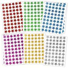 540pcs/972pcs/1620pcs Random Holographic Star Sticker Set, 6 Vibrant Colors, 0.6 Inch Paper Reward, Suitable For Kids, Classroom Behavior Charts, Teacher Supplies, Student Motivation, Christmas, Halloween Decorations