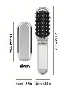 1支便携式折叠气垫梳，带手持化妆镜，气垫梳，美发造型工具，旅行必备，护发产品，适合日常使用和旅行，女士镜面一体梳子，发夹，发饰，适合旅行、学校、办公室、宿舍、度假，生日礼物，万圣节、圣诞节和其他节日礼物，送给她的礼物 - 彩色 - 查看 5