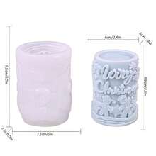 Moules en silicone thème de Noël - Moules en silicone pour sapin de Noël, renne, bonhomme en pain d'épices, moules en forme de cylindre de Noël DIY amusants pour résine, projets artistiques, moules à savon, moules de pierre d'aromathérapie cylindrique DIY Décoration, blanc, outil d'artisanat pour la fabrication de bougies 1 pièce Décorations de Noël Pyjamas de Noël Cadeaux de Noël Décoration de Noël