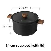 Titanium Alloy Cookware Set, Includes Non-Stick Frying Pan, Saucepan, And Skillet, Suitable For Induction Cooktop And All Stove Types. The Non-Stick Frying Pan Is Ideal For Pancakes, Eggs, Steaks, Lightweight And Portable. (Available In 13/16/18 Piece Sets Or Individual Pots) - 黑色 - 查看 11