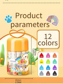 1 pieza Touchmark 12/24/36 Colores Diseño de punta de cono Fácil de lavar Bolígrafos de acuarela, Suministros de arte para escuela primaria, Marcadores, Bolígrafos para dibujar, Bolígrafos para grafiti, Bolígrafos de marcado diario, Bolígrafos de acuarela lindos, Útiles escolares - Pluma de acuarela con sello - Ver 11