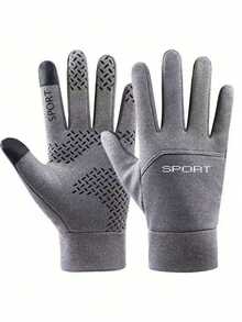 1 Pair Men's Outdoor Sports Equipment Cycling Gloves, Thermal Lined, Anti-Slip, Touchscreen, Suitable For Driving And Fishing In Autumn And Winter. - Multicolor - View 15