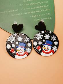 1 Pair Popular Christmas Series Santa Claus Acrylic Earrings
