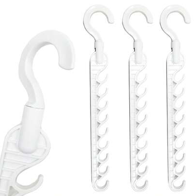 Kit 3 Cabide Extensor 9 Ganchos Articulado Giratório Vertical 35,5cm Organizador de Roupas Closet