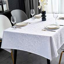 Table Cloth Rectangle Table 60x120,White Holiday Tablecloth,Tablecloths For 6 Foot Tectangle Tables,Polyester Fitted Tablecloth, Spill Proof & Wrinkle Resistant Table Cloth, Washable Table Cover For Party, Dining, Indoor, Outdoor