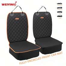 Cubierta de asiento para perro WEIYIN para camioneta SUV, cubierta de asiento de coche impermeable para mascotas, resistente y duradera con solapas laterales, resistente a arañazos para el asiento delantero del perro