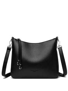 女士品牌单肩包 真皮斜挎包 女士便携黑色大容量包 柔软单肩包 2026 - 黑色 - 查看 3