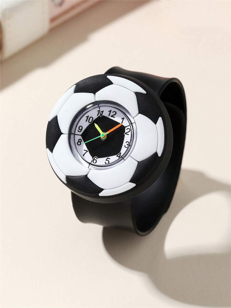 可爱足球图案石英儿童卡通拍击手表