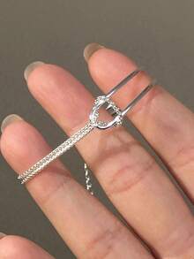 1pc 925 Sterling Silver Twisted Bracelet, Luxury Everyday Jewelry For Women, Elegant & Versatile, Suitable For Valentine's Day, Birthday, Party And Daily Wear - Silver - View 5