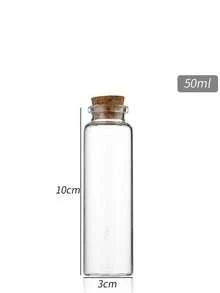 1/5/10/20个30毫米直径软木塞，高硼硅玻璃许愿瓶，漂流瓶，幸运星，糖果，药丸，花茶，玻璃储物瓶 - 彩色 - 查看 10