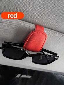 1pc Universal Car Sun Visor Glasses Clip, Made Of PVC, Car Glasses Holder, Interior Accessories, Glasses Storage Rack - Multicolor - View 6