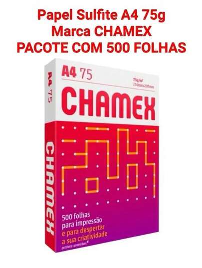 A- Folha sulfite A4branco/ B- folha sulfite  chameguinho 100 folhas KIT com 2