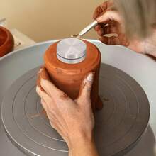 陶艺拉坯修整旋转工具，陶瓷粘土陶艺修整旋转器银金属粘土旋转工具陶艺精加工工具，适用于陶艺粘土艺术家陶瓷和陶艺工具