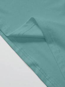 Áo thun in chữ thời trang nữ, áo cổ tròn tay ngắn thường ngày, họa tiết hai mặt, thích hợp mặc hàng ngày, thường ngày mùa hè - màu xanh lá - Xem 4