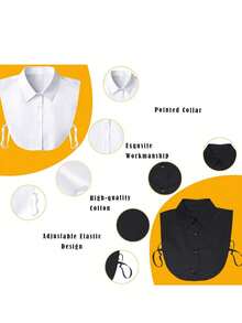 1pc Shirt Fake Collar Collar Men's Versatile Fake Collar Shirt Collar Polyester Cotton Decorative Stand Collar Pointed Collar Fake Collar Accessories, Women's Shirt, Fake Collar, Men's Shirt, Detachable - Multicolor - View 5