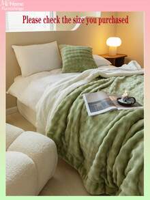1 pieza Manta reversible suave y esponjosa de felpa de burbujas y sherpa, disponible en varios colores, decoración del hogar minimalista y de moda, adecuada para dormitorio, dormitorio de niños/niñas, siesta en el sofá, siesta en la oficina, regalo perfecto para el Día de San Valentín, lavable a máquina
