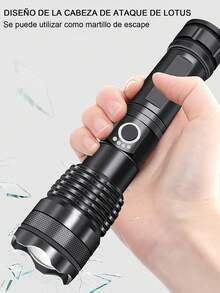 2 piezas Linterna táctica de alta potencia de visualización de potencia,linterna resistente al agua,recargable por USB,linterna potente con zoom, batería de larga duración, linterna LED para acampadas, emergencias y actividades al aire libre. - 2 piezas - Ver 7
