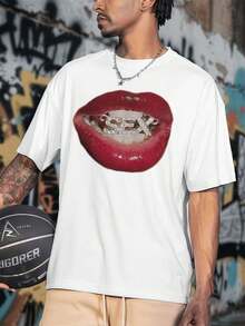 Grills Graphic Tee , Men's Double-Sided Printed Fashionable Casual Crew Neck 220gsm Pure Cotton T-Shirt(1 PC) - White - View 2
