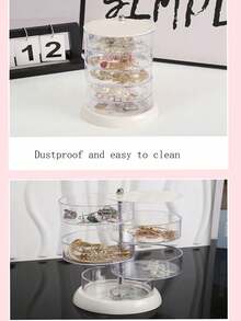 1 Stück stilvoller, transparenter, mehrschichtiger Drehdisplay, innovativer minimalistischer Schmuckorganizer für Haarspangen, Haargummis, Ohrringe, perfekt für Wohndekoration, Geschenk für sie, ideal zum Organisieren von Accessoires, Verschönerung Ihres Schminktisches, Aufbewahrungslösung für Modebewusste, Muss-haben Geschenk für Feiertage, vielseitiges und schickes Design für jeden Anlass