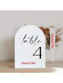 1 Set Acrylic Arch Shaped Number Place Cards, Party Decor Seating Cards, Wedding Table Numbers, Modern Wedding Ceremony & Reception Signage