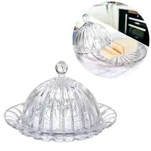 Porta Queijo Queijeira E Frios Ambar Com Tampa Manteigueira 14cm X 10cm - transparente - Visão 2