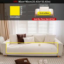 1PC Flannel Pinstripe Labeled Sofa Cushion - Non-Slip Pet-Friendly Seat Pad For 1/2/3/4-Seater Modular Sectionals, Minimalist Premium Cover With Multi-Size & Color Options