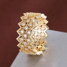 1pc Pointed Lace Hollow Design Cubic Zirconia Inlaid Fashion Ring For Women - Multicolor - View 22