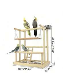 Parrot Climbing Frame, Medium/Small Bird Perch & Exercise Stand, Cage Accessory Playset, Claw Grinding Bird Rack