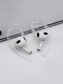 1 Pair Transparent 6mm Silicone Universal Earphone Hooks Compatible With Apple Wireless Earbuds, Bluetooth Headphones Ear Clips Rotatable Anti-Slip Anti-Lost