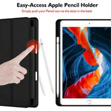 Leather 9th Generation Case 2021/8th Generation Case 2020 10.2 Inch With Pencil Holder, 7th Gen 2019 Case With Soft Skin Silicone Back, Auto Wake/Sleep Cover (Black) Valentine's Day Gift - Dark Green - View 3