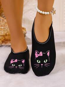 Women's Autumn/Winter Indoor Slippers, Fashion Casual Thin Fleece Warm Quiet House Socks, Indoor Dance Shoes, Yoga Shoes