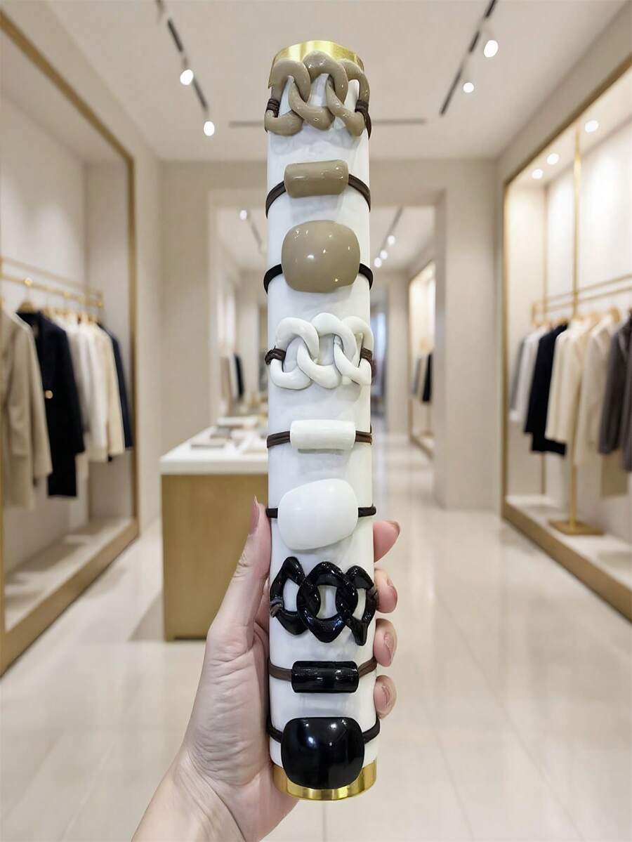 9Pcs Milk Coffee Colored Acrylic Headband Suitable For Daily Casual Use, Non Damaging Hair Rope, Same Style Headband, Headband, Hair Loop, Rubber Band Hair Accessory Suitable For Braided Hair, Ponytail Holders, Hair Elastics, Hair Rubber Bands, Scrunchies