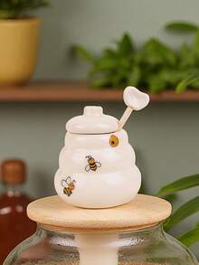 1 hũ đựng gia vị hình con ong sáng tạo, hũ đựng gia vị nhà bếp dễ thương, quà tặng đám cưới kiểu Châu Âu, bộ quà tặng hũ đựng mật ong và gia vị bằng gốm hoạt hình đáng yêu, đồ dùng học tập - trắng - Xem 10
