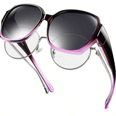 1pc New Fashion Clip-On Fashion Glasses For Women, Suitable For Driving, Beach, Vacation, Outdoor Travel In Summer