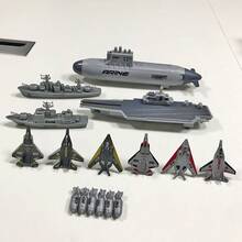 Military Series Aircraft Carrier Battle Group Kit, Learning Military Knowledge, Nuclear Submarine Can Launch Missiles, War Ship Can Launch Fighter Jets, Children Toys, Christmas Gift - Multicolor - View 6
