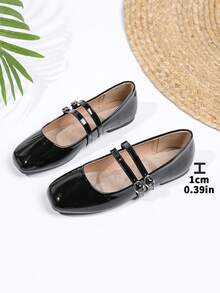 Giày bệt Mary Jane cổ điển dành cho nữ có quai đôi, phù hợp với mọi mùa - màu đen - Xem 7